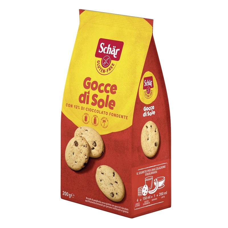 Dr. Schar Schar Gocce Di Sole Biscotti Di Pastafrolla Con Gocce Di Cioccolato Fondente Senza Lattosio 200 G Dr. Schar - 1