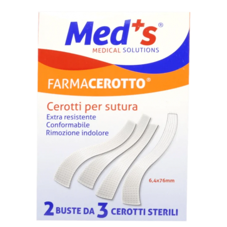 Cerotto Meds Per Sutura 6,4x76 Mm 6 Pezzi - Medicazioni - 931988745 - Farmac-Zabban - € 4,20