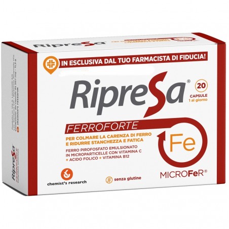 Ripresa Ferroforte Integratore Di Ferro Per Stanchezza 20 Capsule Chemist's Research - 2