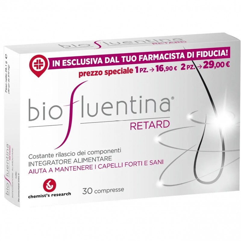 Biofluentina Retard Integratore Capelli Forti E Sani 30 Compresse Chemist's Research - 1