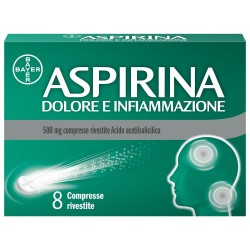 Aspirina 500 mg Dolore e Infiammazione 8 Compresse - Farmaci per dolori muscolari e articolari - 041962010 - Aspirina - € 5,15