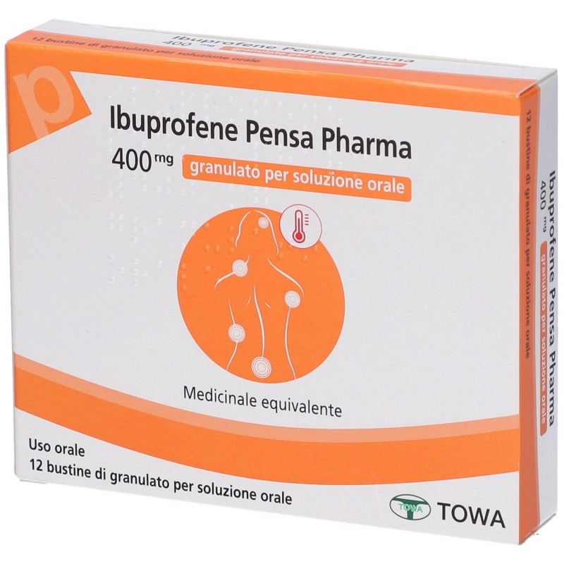 Ibuprofene Pensa Pharma Trattamento Dolore e Febbre 400 mg 12 Bustine Pensa Pharma - 1