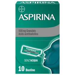 Aspirina 500 Mg Granulato Trattamento Mal di Testa e Dolori 10 Bustine - Farmaci per dolori muscolari e articolari - 00476340...