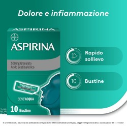 Aspirina 500 Mg Granulato Trattamento Mal di Testa e Dolori 10 Bustine Aspirina - 10