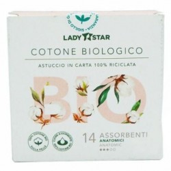 Ladystar Assorbenti Esterni 100% Cotone Bio Anatomici 14 Pezzi - Assorbenti - 979821434 - Farvima Medicinali - € 2,13