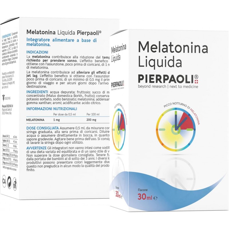 Melatonina Liquida Pierpaoli Favorisce Il Sonno 30 ml Pierpaoli Exelyas - 1