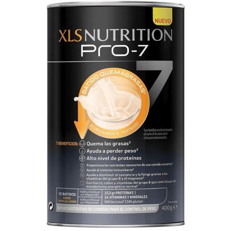 XLS Medical Pro 7 Shake Proteico Bruciagrassi Vaniglia Limone 400 G - Integratori per dimagrire ed accelerare metabolismo - 9...