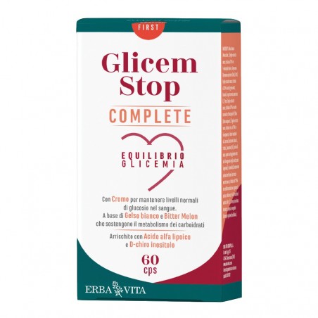 Glicem Stop Complete Integratore Metabolismo Carboidrati Capsule Erba Vita - 1