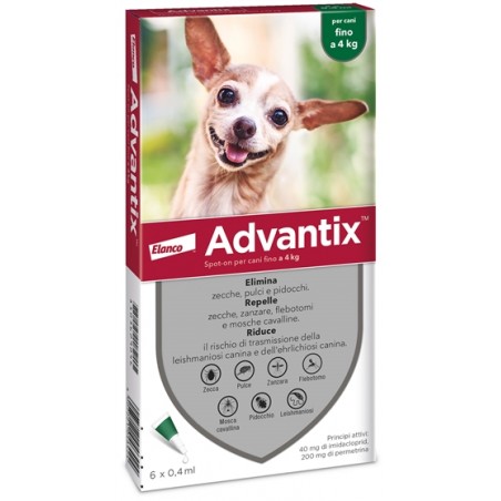 Advantix Spot On Fino a 4 Kg Soluzione Antiparassitaria 6 Pipette Advantix - 1