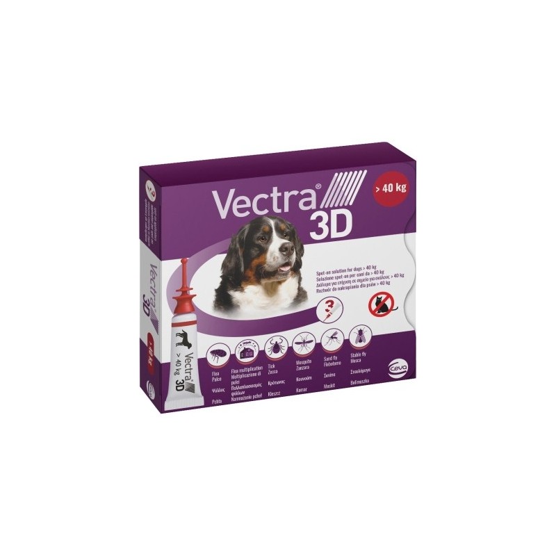 Vectra 3D Spot-on 3 Pipette Soluzione Cani 40 Kg Rosso Vectra - 1