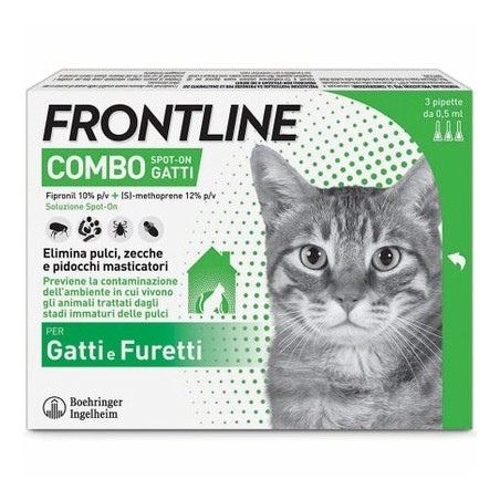 Frontline Combo Spot-On Gatti e Furetti 3 Pipette Soluzione Insetticida Frontline - 1