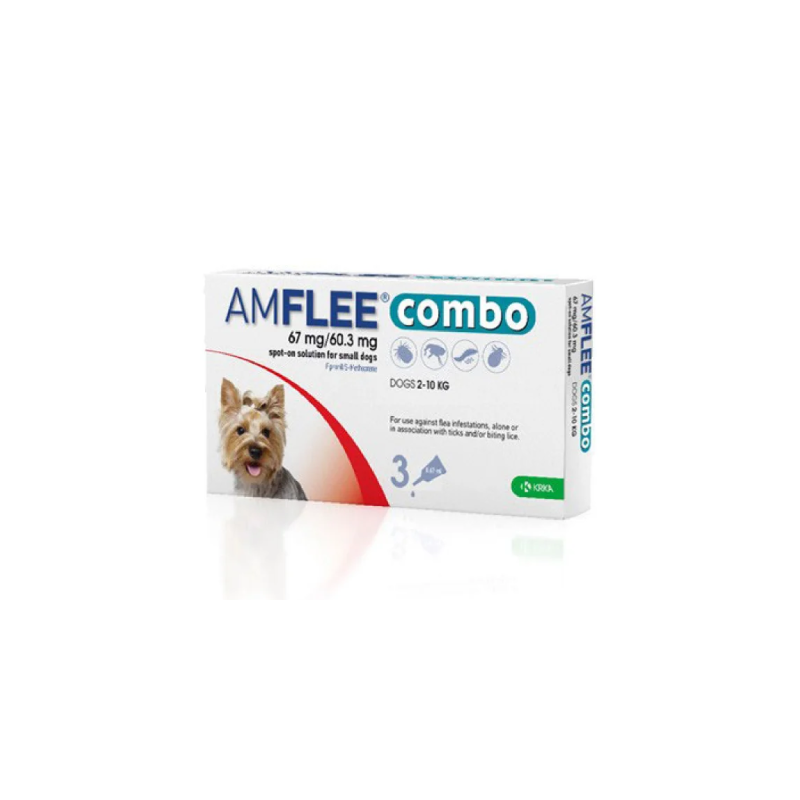 Amflee Combo 67mg 60.3mg Antiparassitario Cani 2-10 kg 3 Pipette  - 1