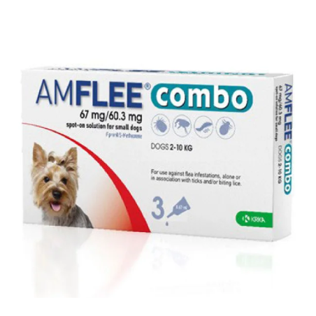 Amflee Combo 67mg 60.3mg Antiparassitario Cani 2-10 kg 3 Pipette - Antiparassitari per cani - 104920020 -  - € 15,09