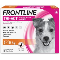 Frontline Tri-Act Spot-On Antiparassitario per Cani 5-10 Kg 3 Pipette Frontline - 1