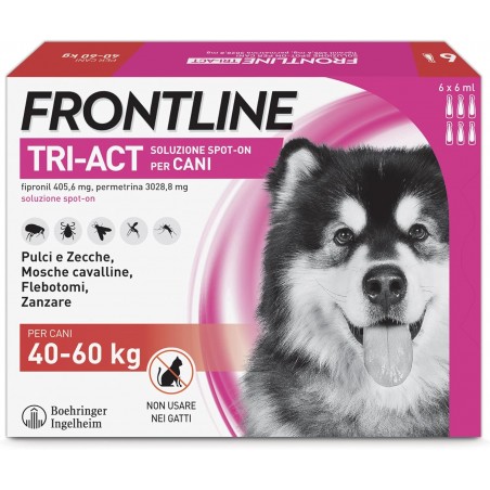 Frontline Tri-Act Spot-On Antiparassitario per Cani 40-60 Kg 6 pipette Frontline - 1