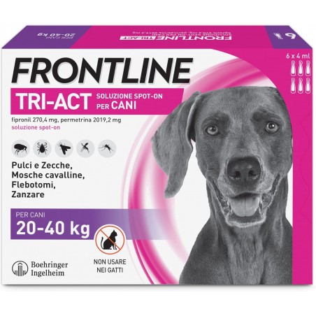 Frontline Tri-Act Spot-On Antiparassitario per Cani 20-40 Kg 6 Pipette Frontline - 1