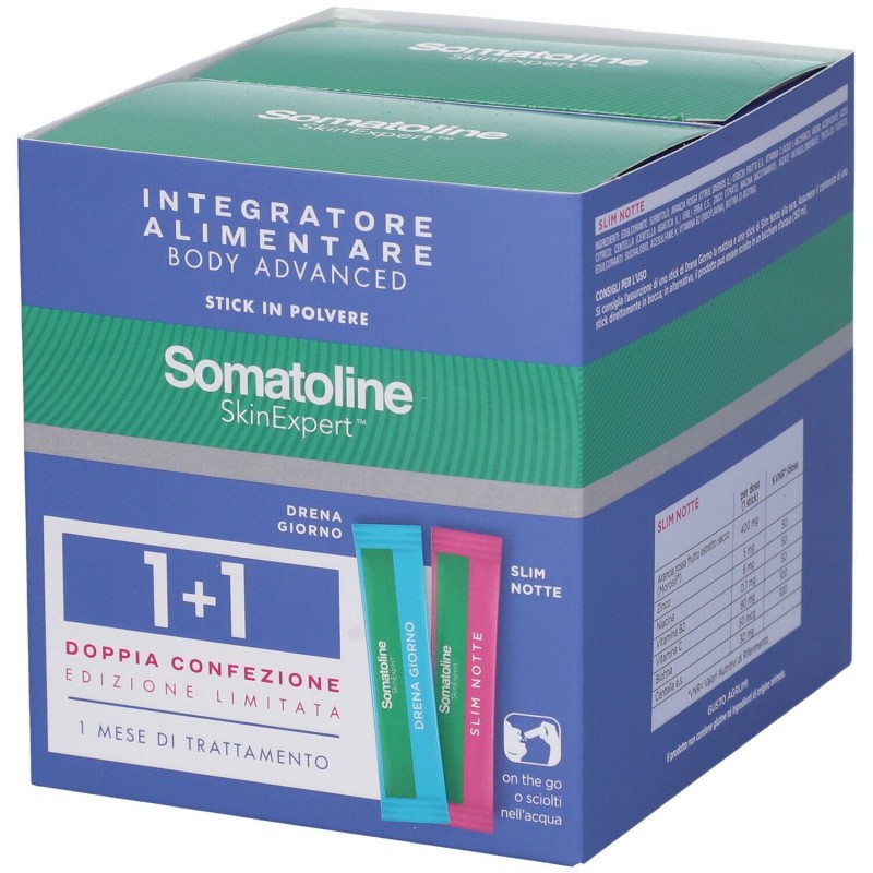 Somatoline Integratore Bipack 14 Stick Drena Giorno + 14 Stick Slim Notte Bipack - Integratori drenanti e pancia piatta - 987...