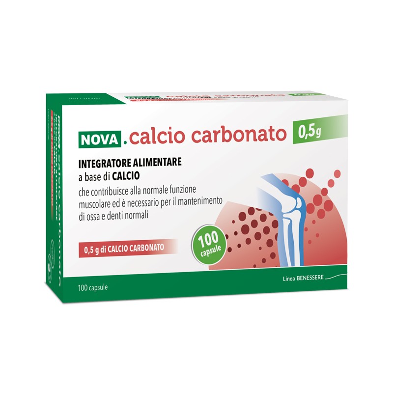 Nova Argentia Ind. Farm Nova Calcio Carbonato 0,5 G 100 Capsule Nova Argentia Ind. Farm - 1