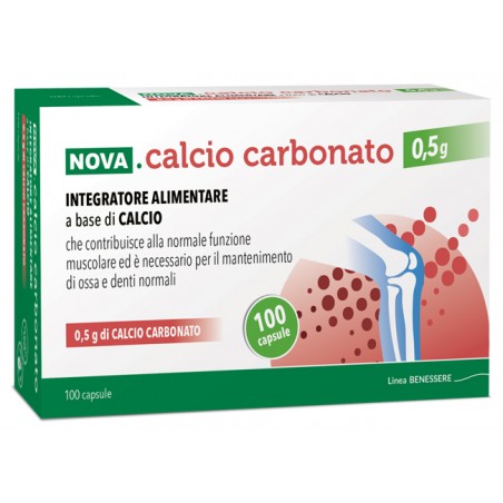 Nova Argentia Ind. Farm Nova Calcio Carbonato 0,5 G 100 Capsule Nova Argentia Ind. Farm - 1