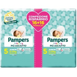 Fater Pampers Baby Dry Pannolini Duo Downcount Junior 32 Pezzi Fater - 1