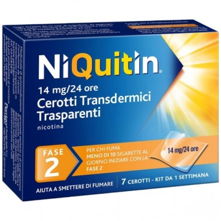 NiQuitin Fase 2 Per Smettere Di Fumare 7 Cerotti Transdermici 14 mg NiQuitin - 1