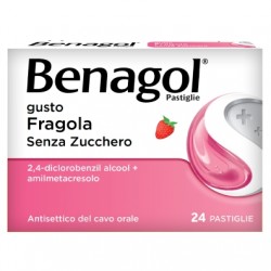 in vendita online su www.tuttofarma.it Benagol Gusto Fragola Senza Zucchero per Mal di Gola 24 Pastiglie Reckitt Benckiser - 1