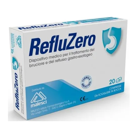 RefluZero Trattamento Rapido Reflusso E Bruciore 20 Compresse  - 1