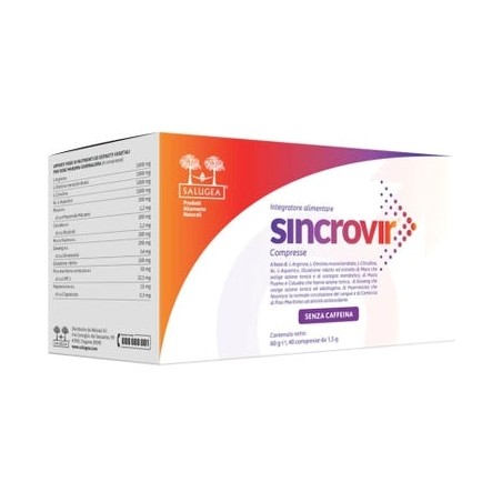 Salugea Sincrovir Integratore Tonico Metabolico con Ginseng 40 Compresse Salugea - 6