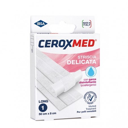 Nova Argentia Ind. Farm Striscia Delicata Ceroxmed Con Garza Disinfettante Ipoallergenica Per Pelli Sensibili 50x8cm 1 Pezzo Nov