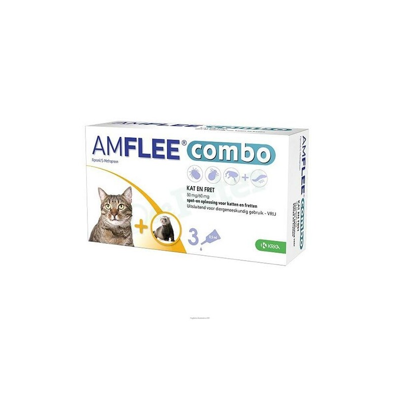 Amflee combo 50 mg/60 mg soluzione spot-on per gatti e furetti  - 1