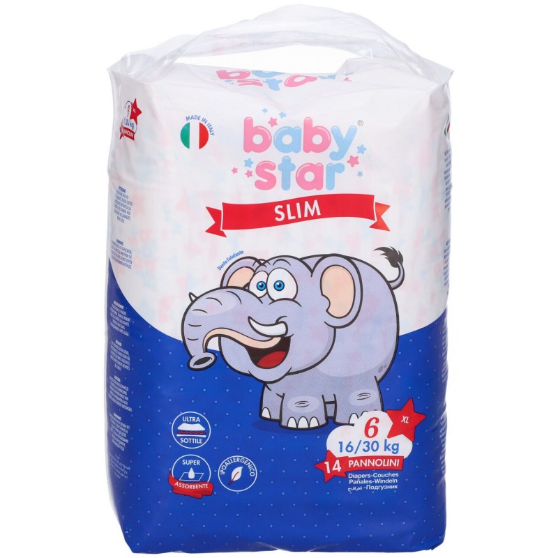 Farvima Medicinali Pannolini Babystar Slim 16/30kg Taglia 6 Extra Large 14 Pezzi Farvima Medicinali - 1