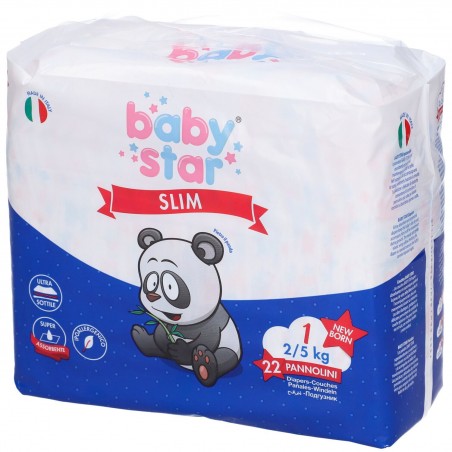 Farvima Medicinali Pannolini Babystar Slim 2/5kg Taglia 1 New Born 22 Pezzi Farvima Medicinali - 1