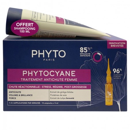 Phyto Phytocyane Kit Donna Caduta Temporanea 12 Fiale + Shampoo 100 ML Phyto - 1