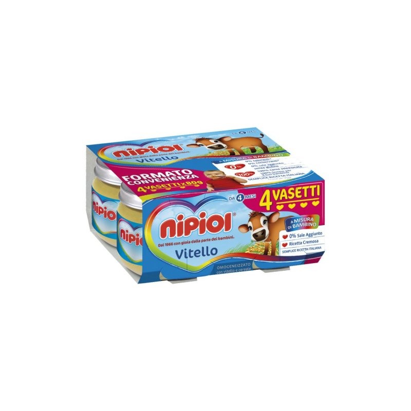 NIPIOL OMOGENEIZZATO VITELLO POLLO 4 X 80 G Nipiol - 1