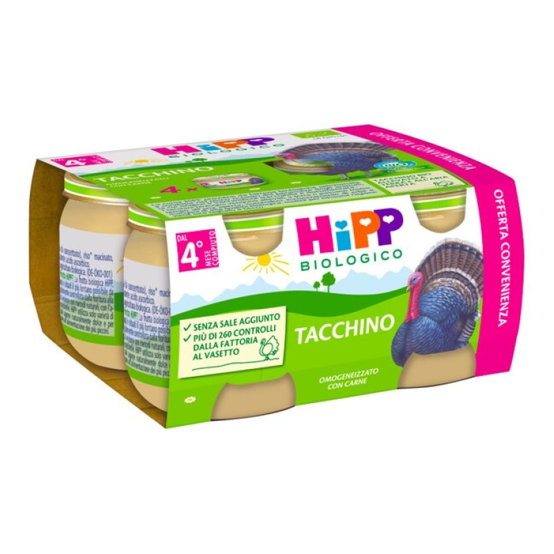 Hipp Italia Hipp Bio Omogeneizzato Tacchino 4 Pezzi Da 80 G Hipp - 1