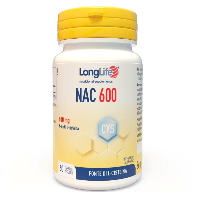 Longlife NAC 600mg Antiossidante con N-Acetilcisteina 60 Capsule Longlife - 2