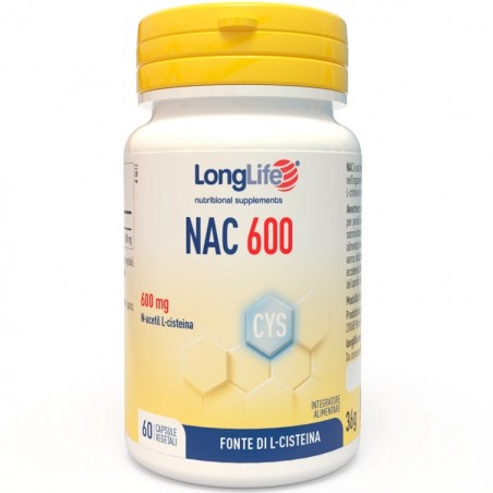 Longlife NAC 600mg Antiossidante con N-Acetilcisteina 60 Capsule Longlife - 2