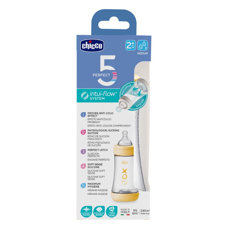 Chicco Biberon P5 240ml Med Silicone Uni Chicco - 1