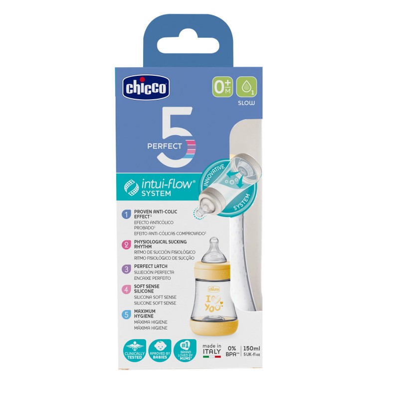 Chicco Biberon P5 150ml Slow Silicone Uni Chicco - 1