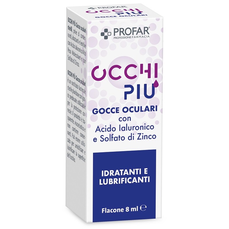 Federfarma. Co Gocce Oculari Profar Occhi Piu' Multidose Acido Ialuronico E Solfato Di Zinco Idratanti E Lubrificanti 8 Ml Feder