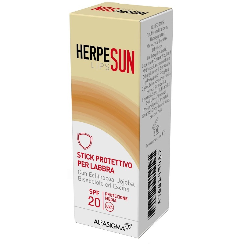 Alfasigma Herpesun Lip Stick Labbra Spf 20 5 Ml Alfasigma - 1