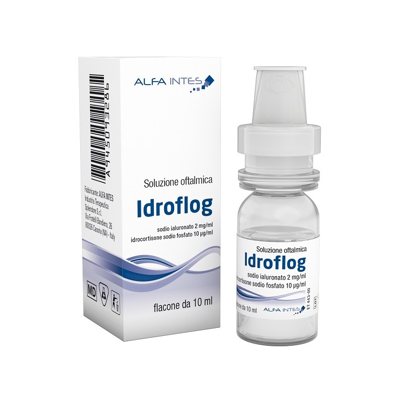 Alfa Intes Soluzione Oftalmica Idroflog Acido Ialuronato 2 Mg/ml E Idrocortisone Sodio Fosfato 10 Mcg/ml 10 Ml Alfa Intes - 1