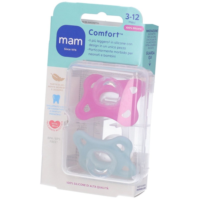 Bamed Baby Italia Mam Comfort Succhietto 2-6 Mesi Silicone Confezione Doppia Femmina Mam - 1