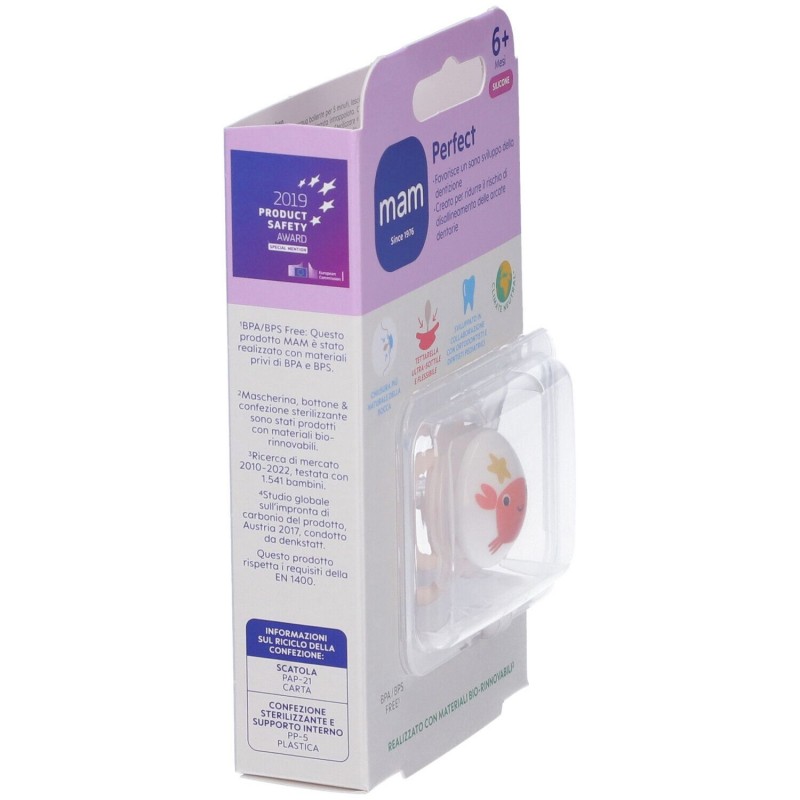 Bamed Baby Italia Mam Perfect Succhietto 6+ Mesi Silicone Singolo Neutro Mam - 1