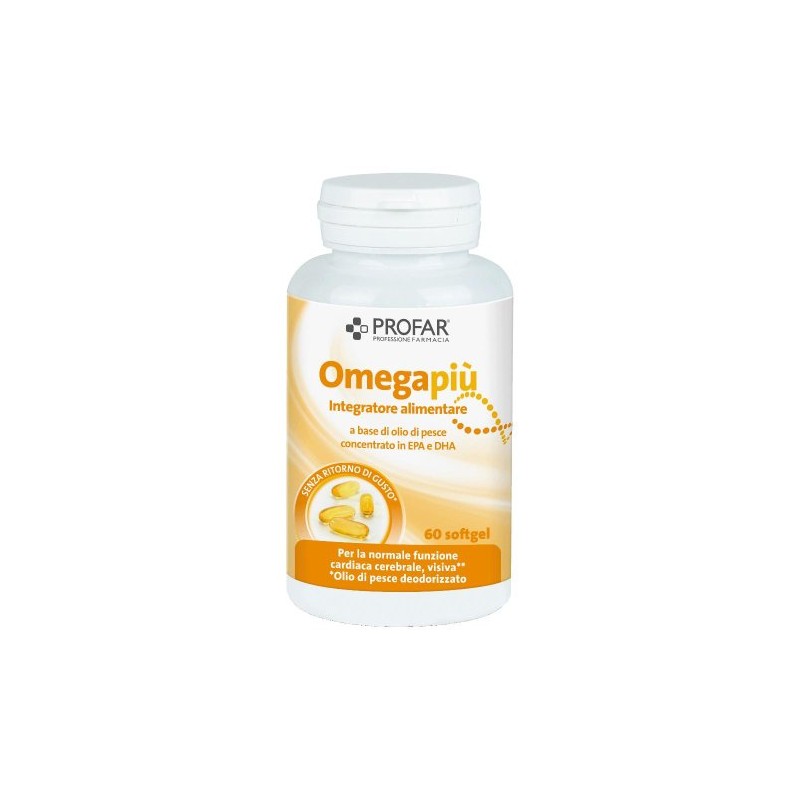 Omegapiù Integratore EPA DHA Funzione Cardiaca e Visiva 60 Softgel Federfarma. Co - 1