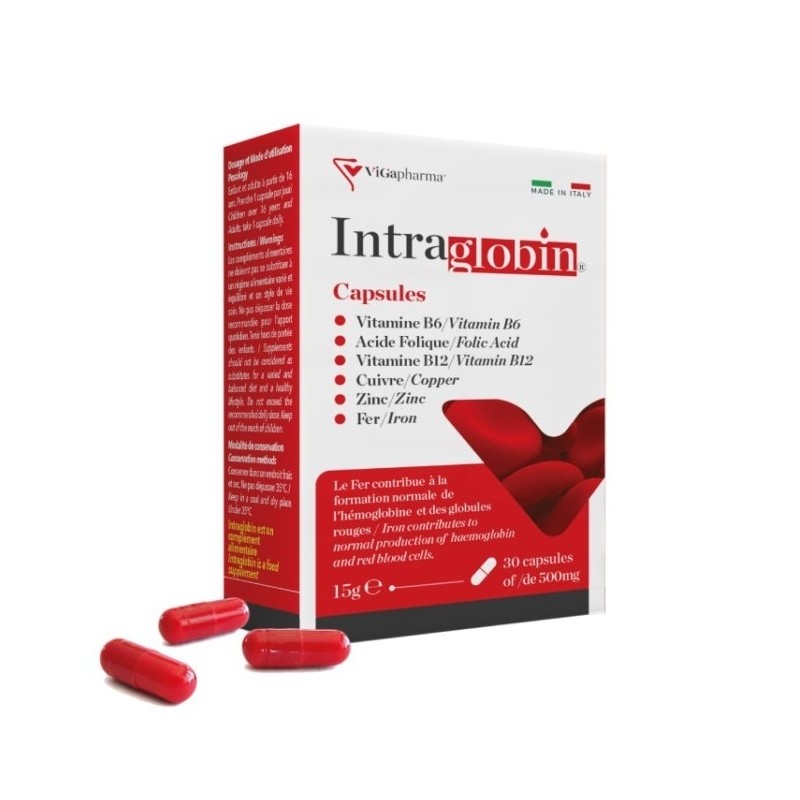 Intraglobin Integratore Vitamine e Minerali Ricostituente 30 Capsule  - 1