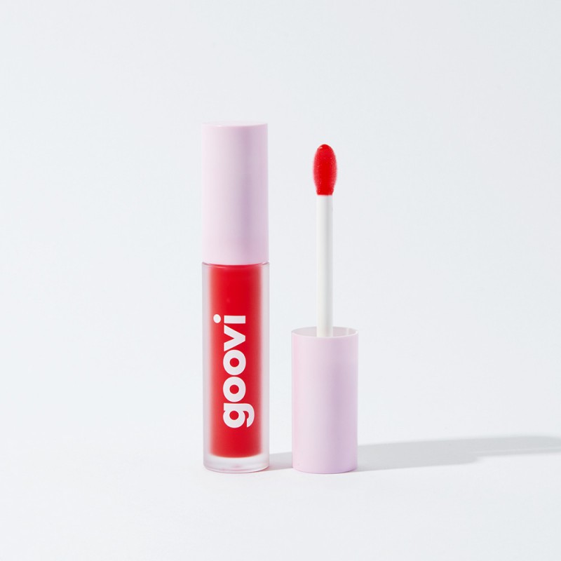 Goovi Lip Oil 02 Glassy Red Melty Lips Rosso Delicato Luminoso The Good Vibes Company - 1