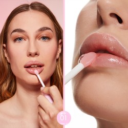 Goovi Lip Oil 01 Clear Rose Melty Lips Rosa Universale Luminoso The Good Vibes Company - 3