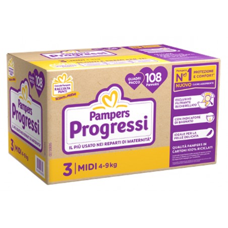 Fater Pampers Quadri Progressi Midi 108 Pezzi Fater - 1