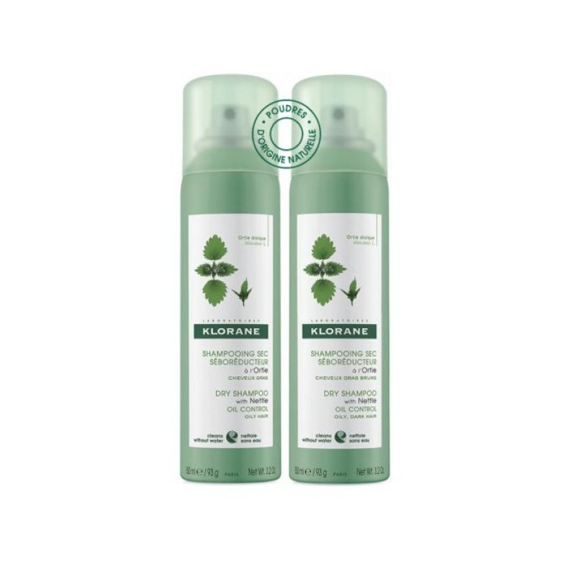 Klorane Shampoo Secco All’Ortica Per Capelli Grassi 2 Spray da 150 ml Klorane - 1